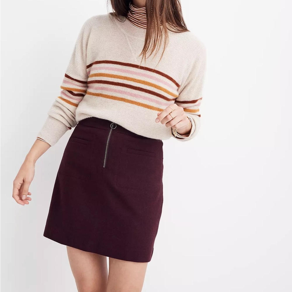 nwt madewell wool mini skirt size 0
